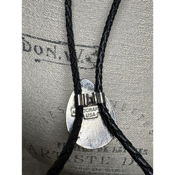 Vintage Turquoise Eagle Bolo Tie USA Western - Picture 2 of 3